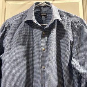 Kenneth Cole Reaction SlimFit button down gingham Dress Shirt size 16 neck 34-35